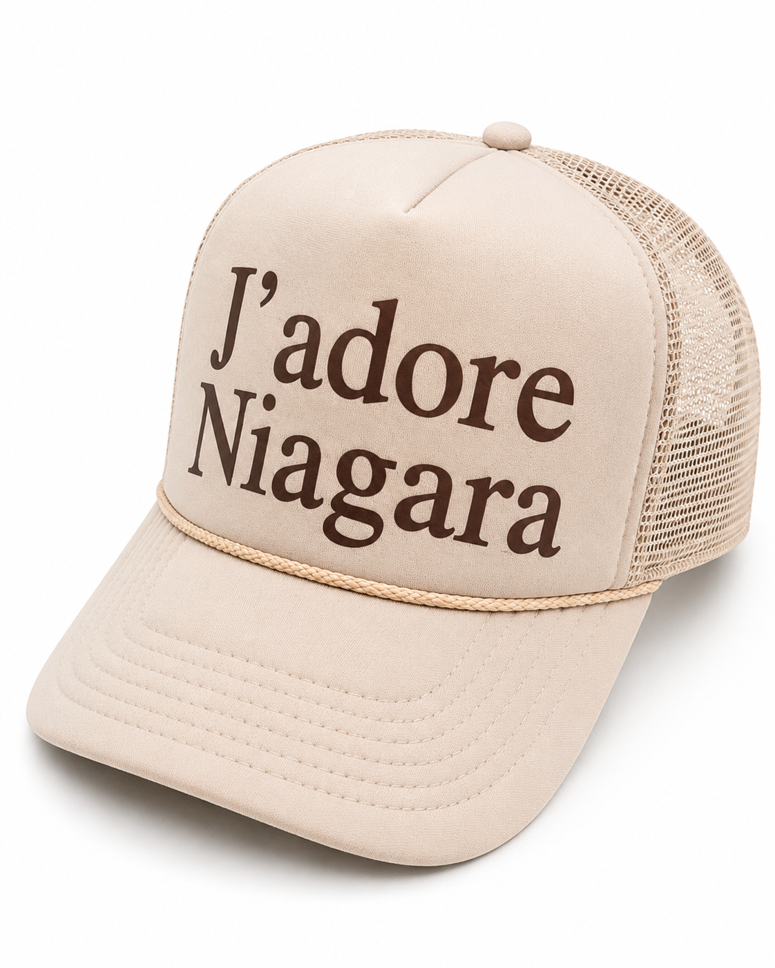 J’adore Niagara Beige Trucker Hat